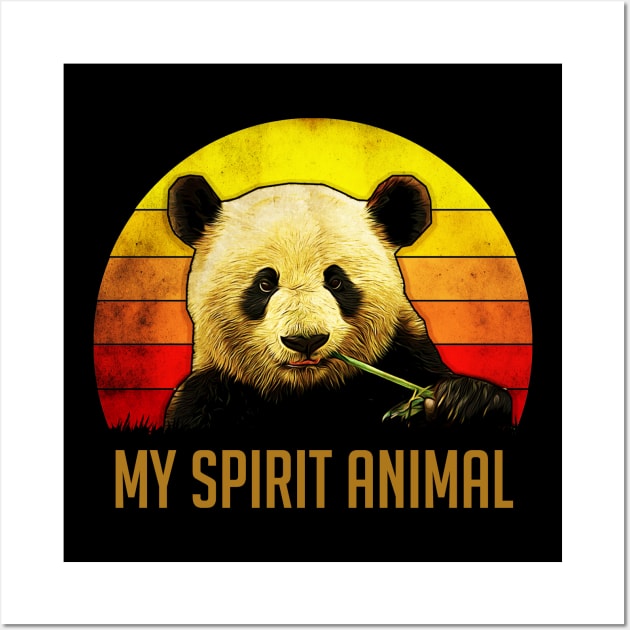 panda is my spirit animal tshirt, gift for panda lovers. Wall Art by diaalkilany